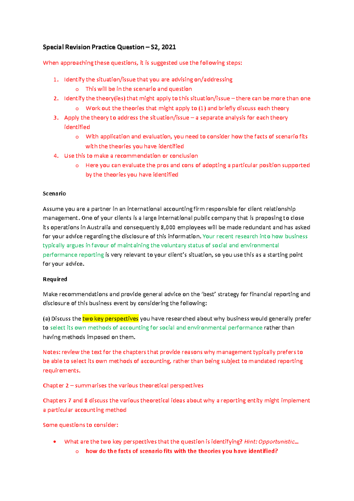 Practice Question Special Revision Study Notes - Special Revision ...