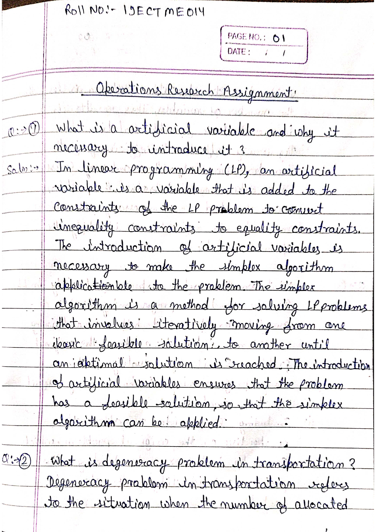 crew assignment problem in operational research