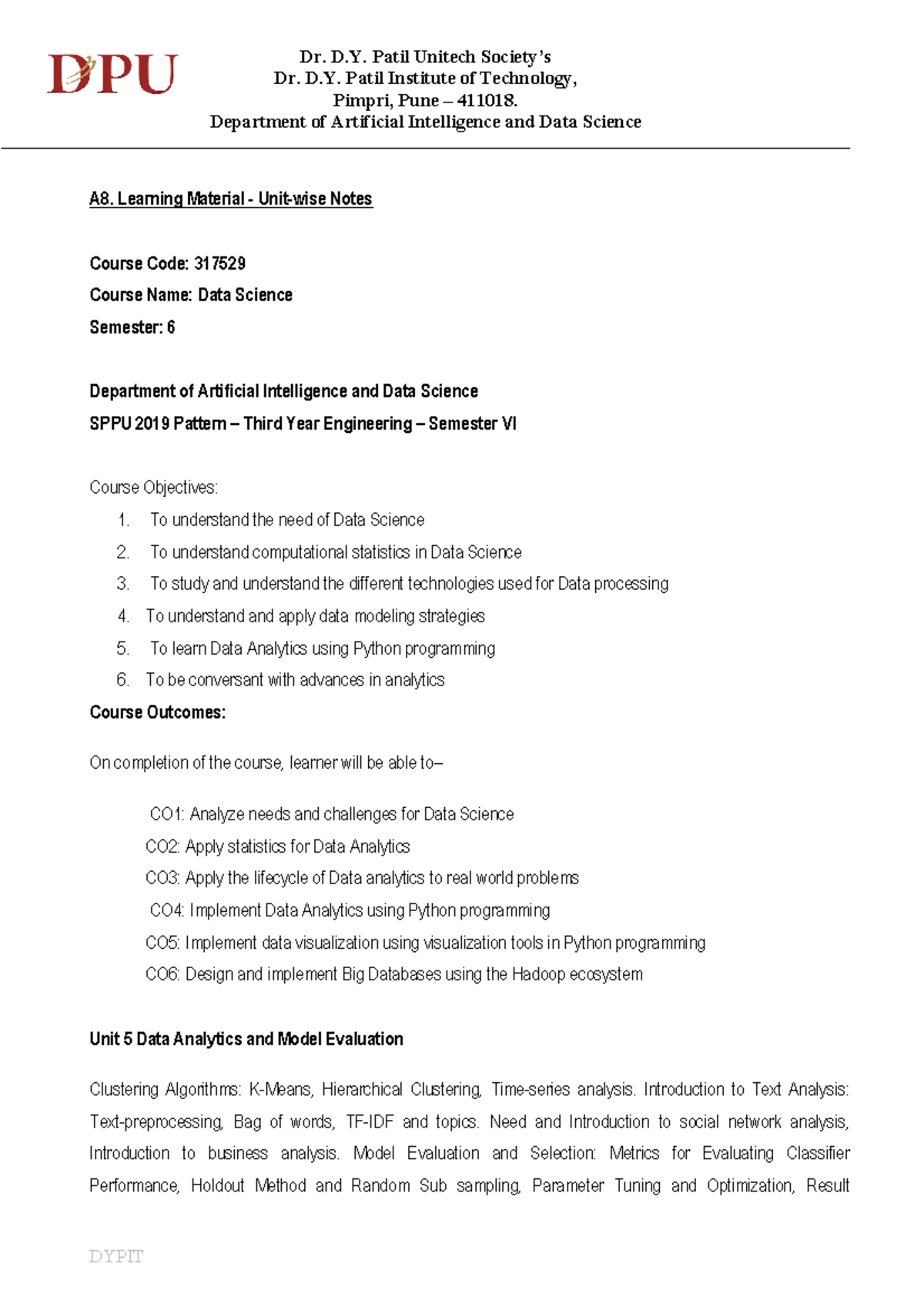 Unit5 ds notes - Dr. D. Patil Institute of Technology, Pimpri, Pune ...