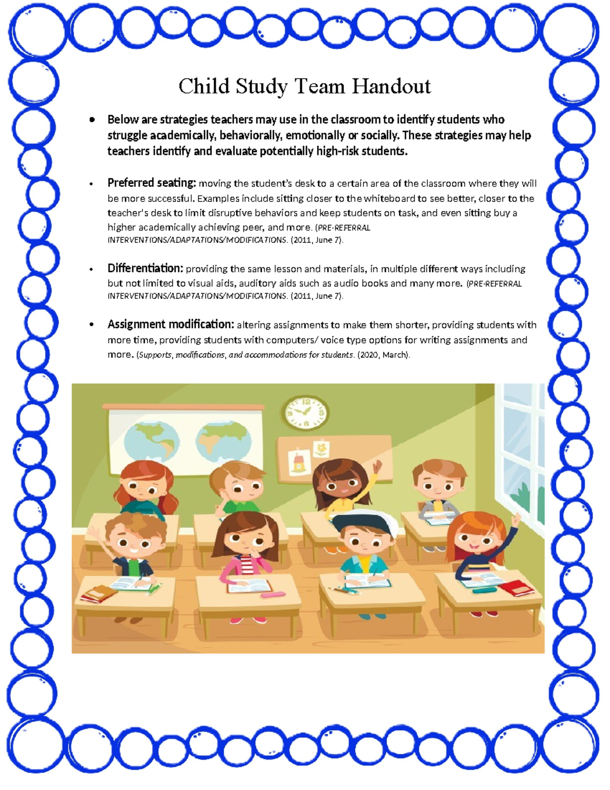 Hayden Snow SPD320 T4 Child Study Team Handout - Child Study Team ...