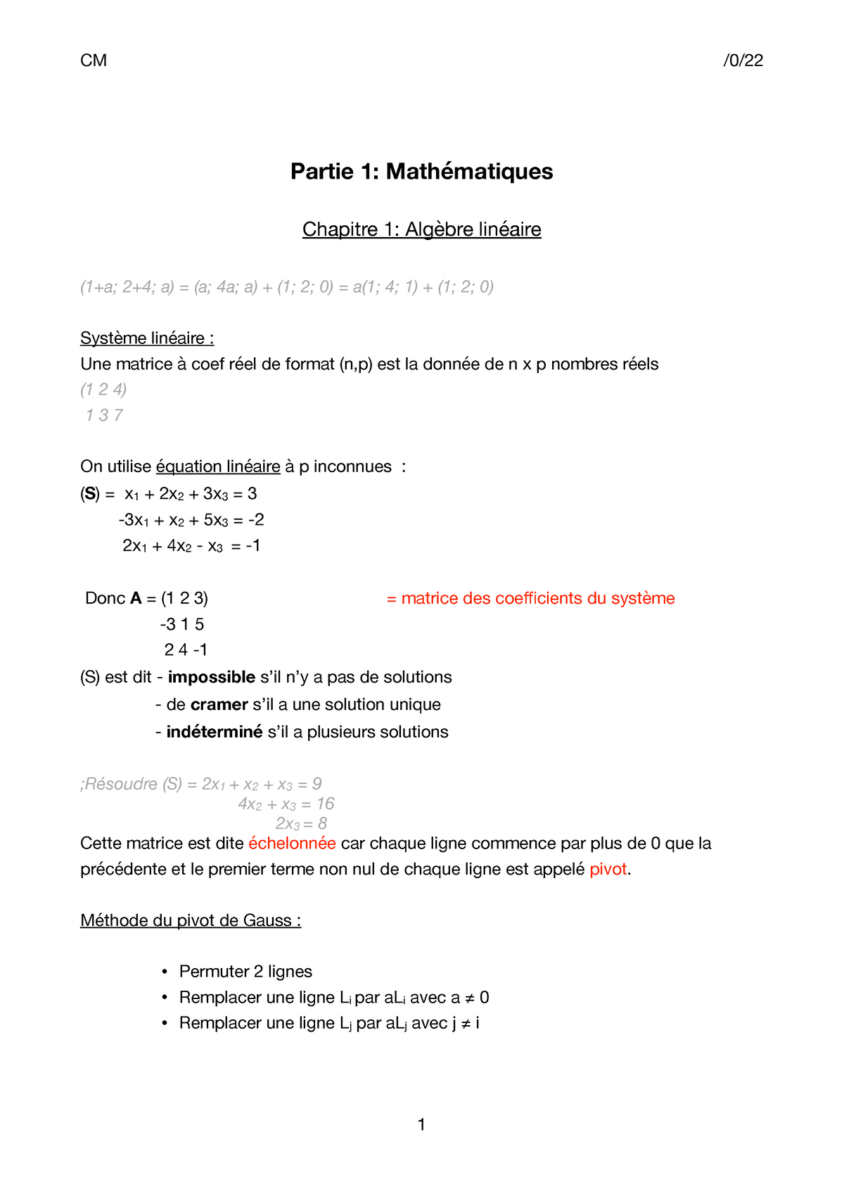 Cm Maths Math Matiques Semestre De L Cm Partie