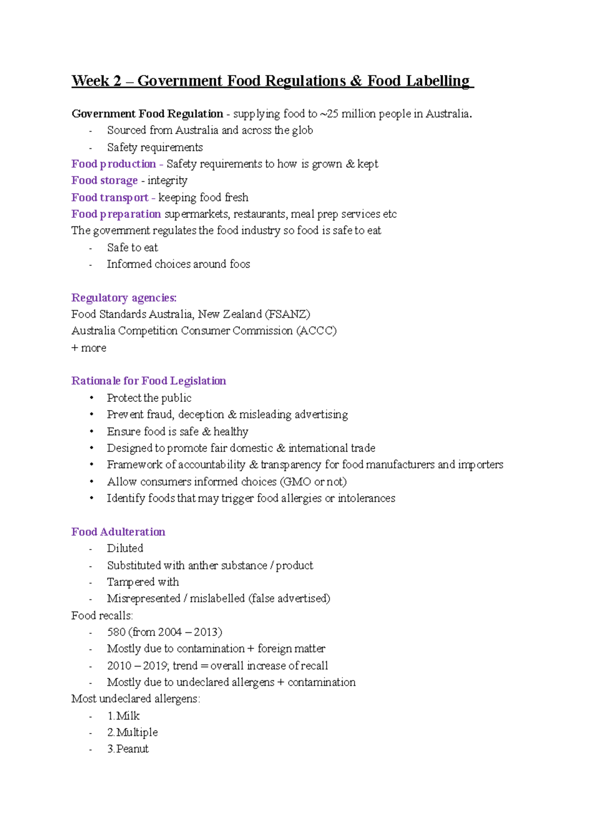 2220ahs-lecture-notes-week-2-government-food-regulations-food