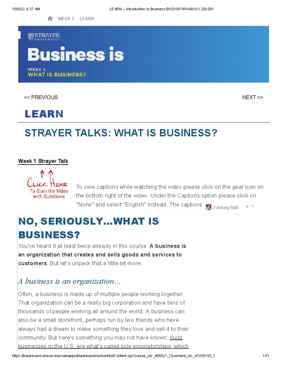 Learn – Introduction To Business BUS100 Week 1 - LEARN STRAYER TALKS ...