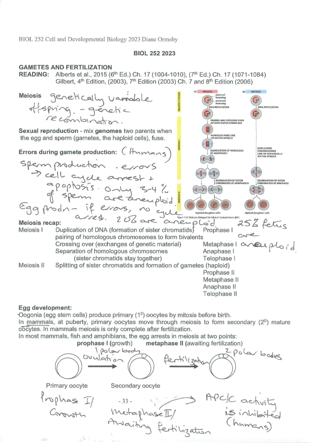 BIOL252 DO Lec 9-12 2023 Scanned Completed Handouts - BIOL 252 2023 ...