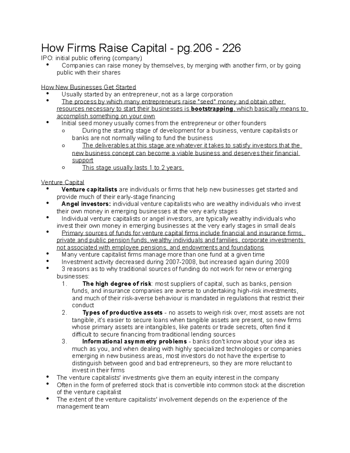 EXAM 3 Notes MOS 1023 Accounting and Finance - How Firms Raise Capital ...