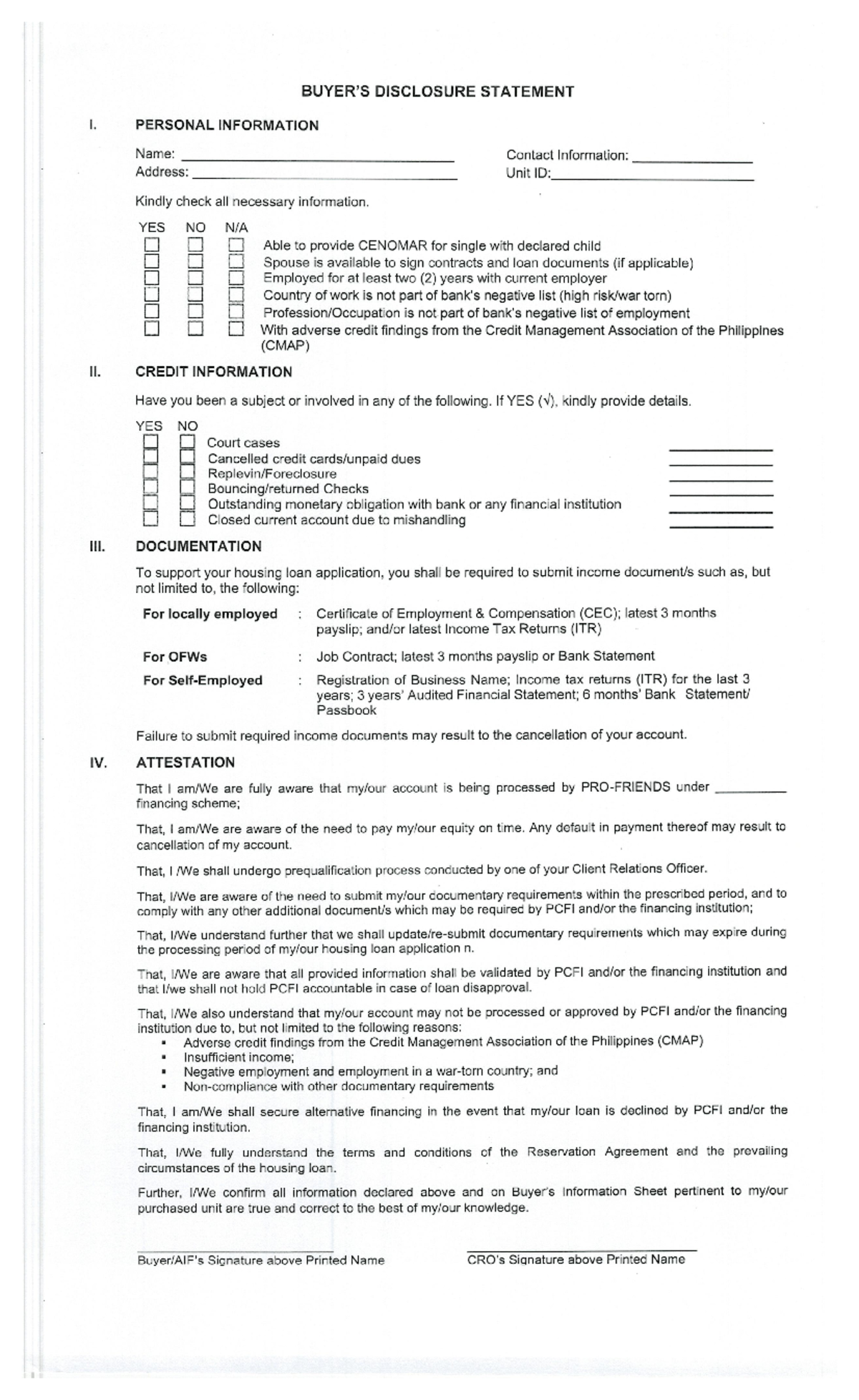 Buyers Disclosure Statement BDS - Bs Psychology - Studocu