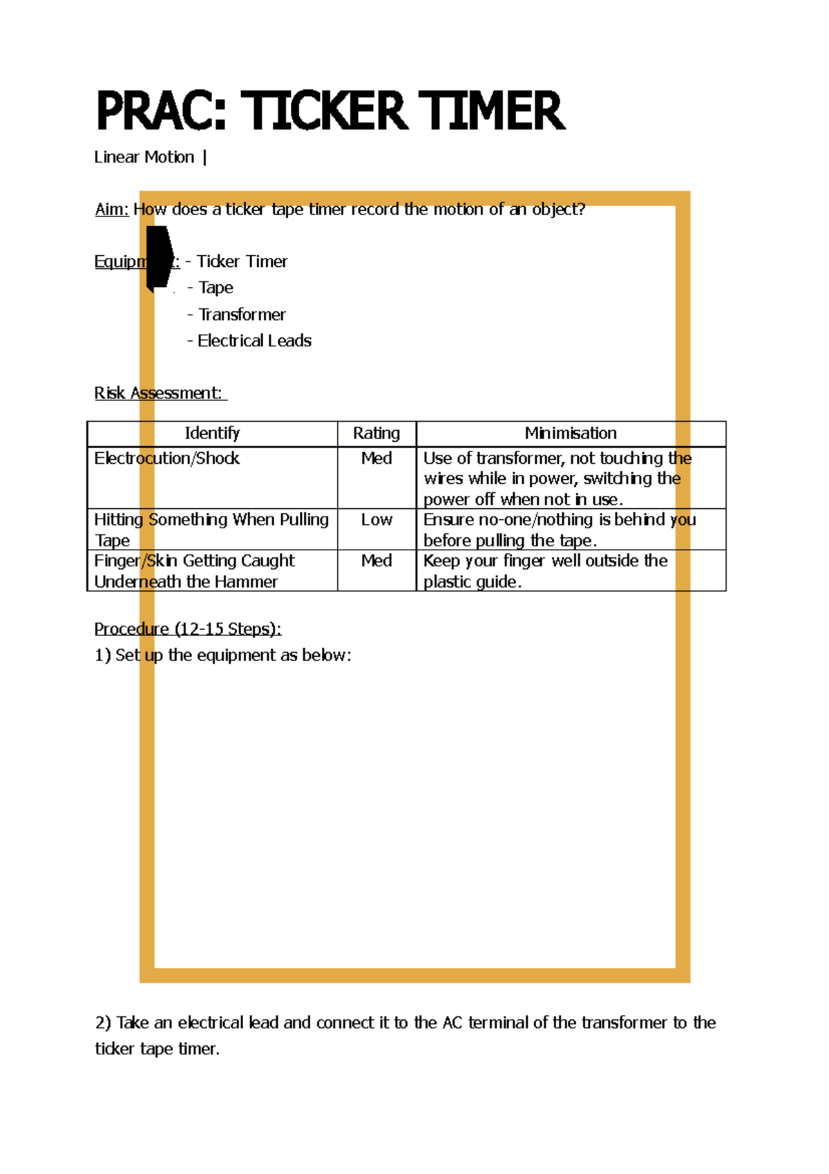 ticker timer experiment grade 10 pdf