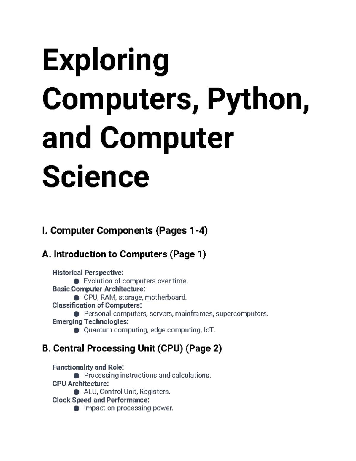 Exploring Computers, Python, and Computer Science - Computer Components ...