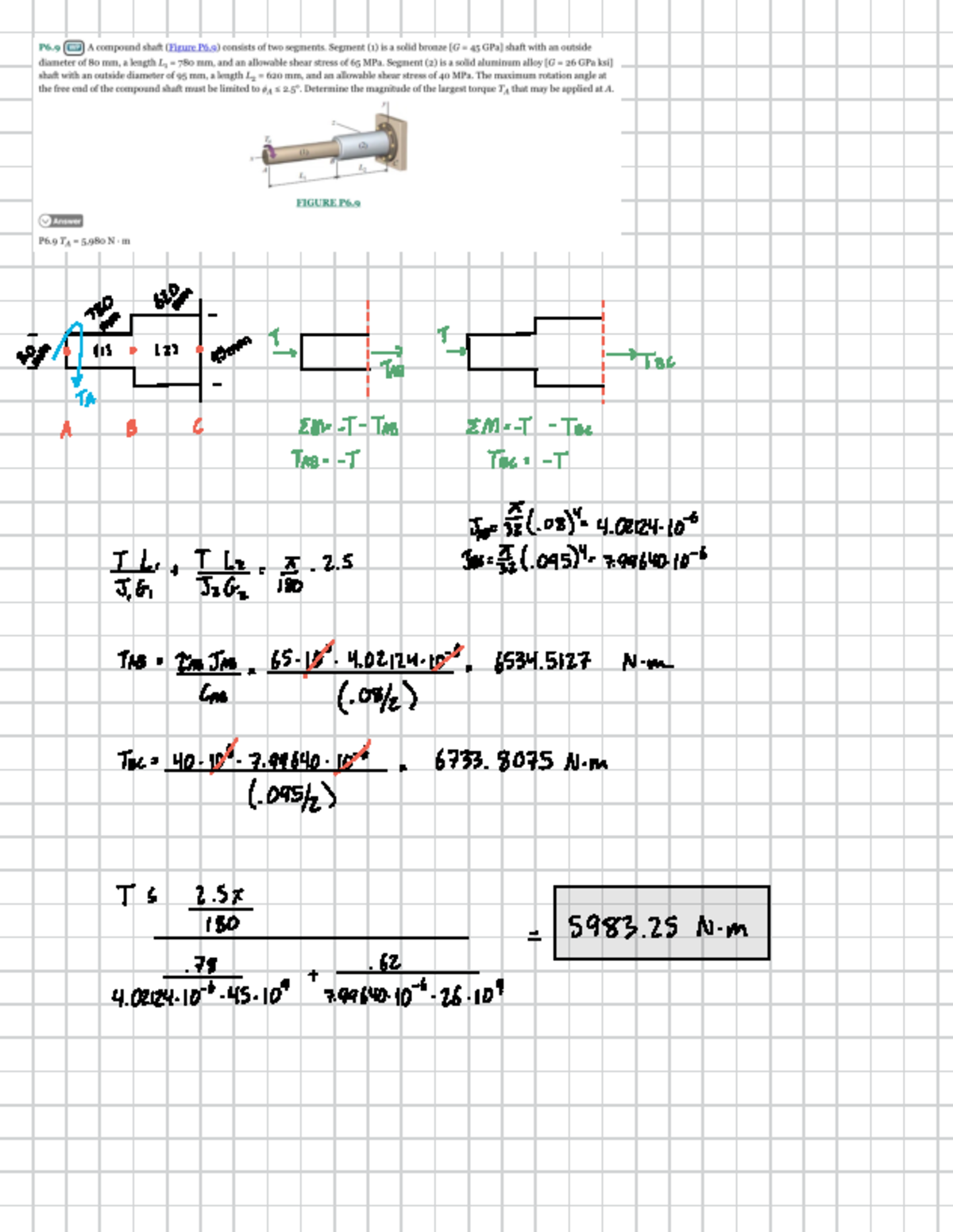 Solids HW - Determining max torque applied to a point between 2 ...