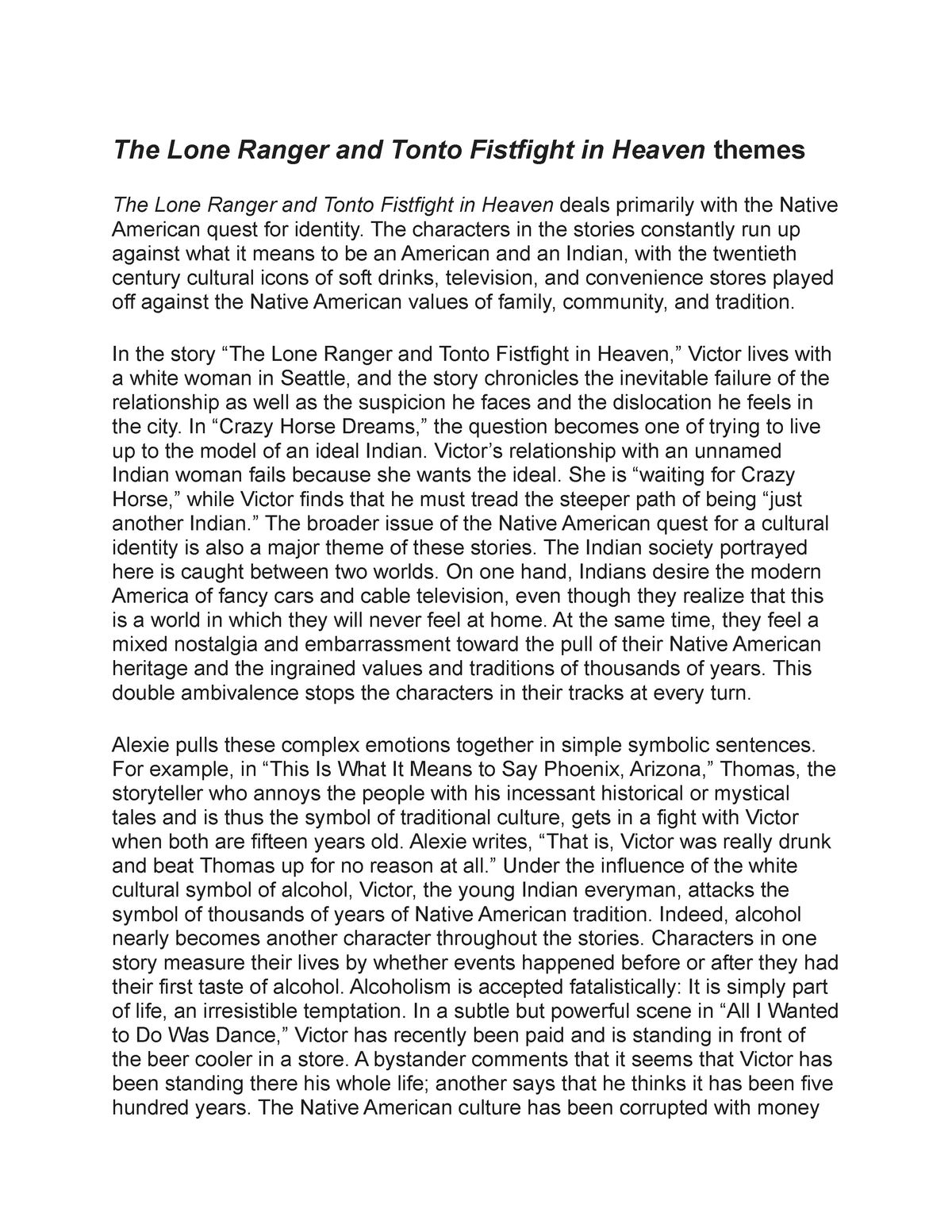 the lone ranger and tonto fistfight in heaven full text