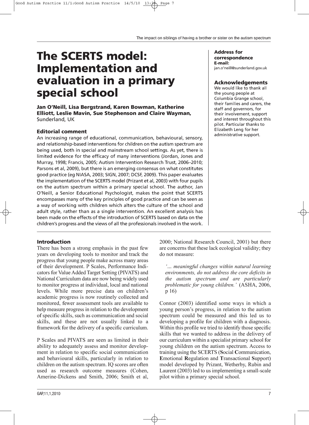 ph d thesis on autism