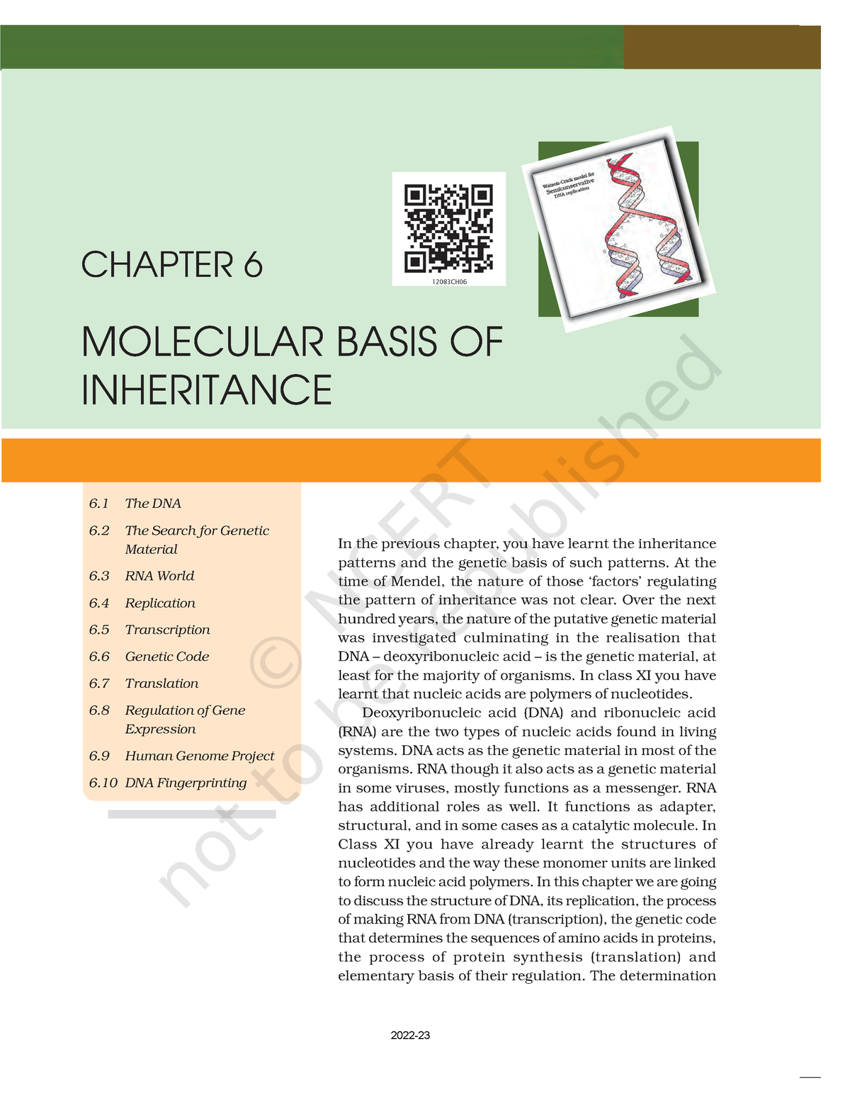 case study based questions molecular basis of inheritance