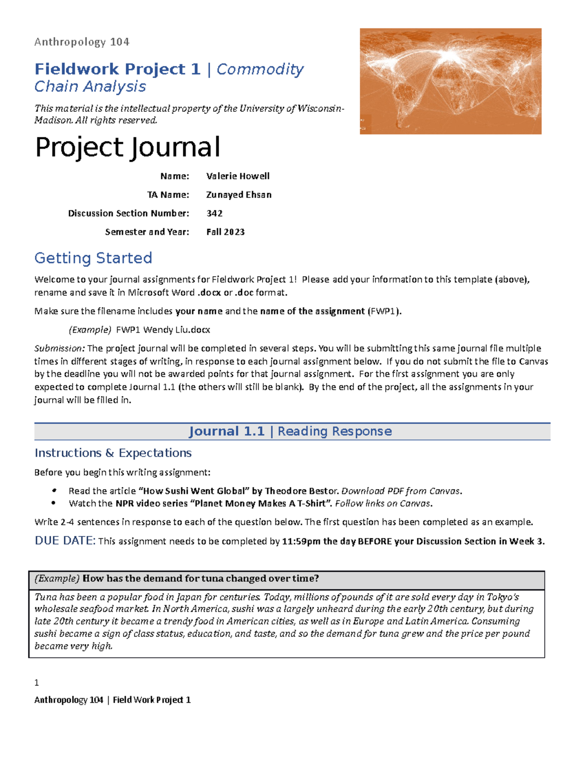 FWP1 Valerie Howell - Fieldwork Project 1 - Anthropology 104 Fieldwork ...