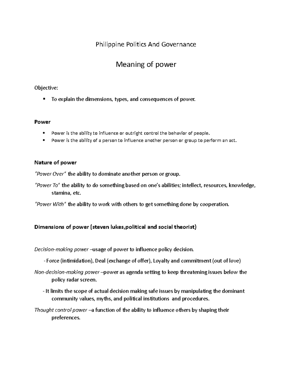 Philippine Politics And Governance - Philippine Politics And Governance ...