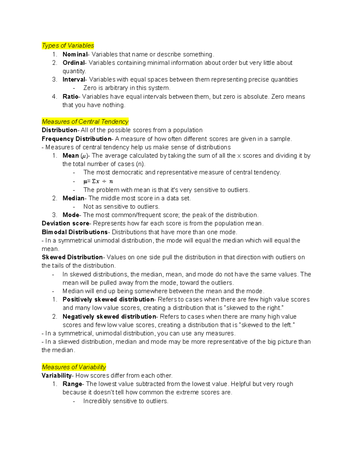 3990 Module 1 Video Notes - Types of Variables 1. Nominal - Variables ...
