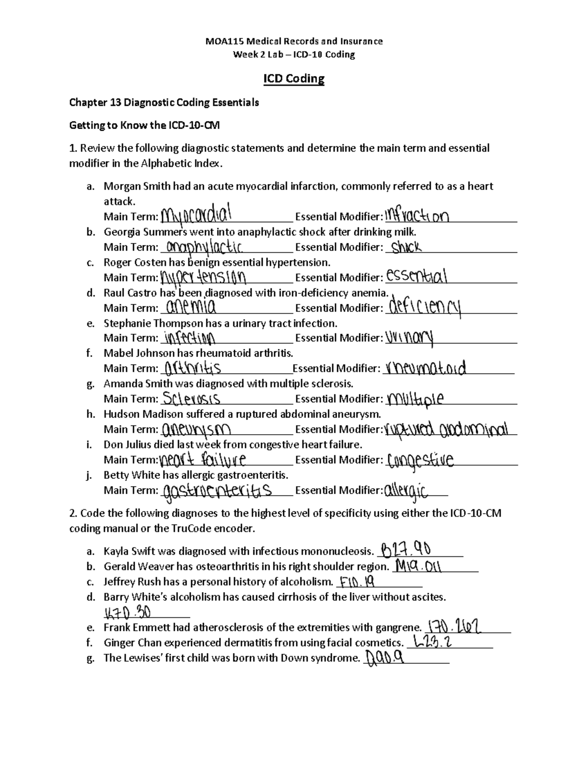 Week+2+Online+Lab - online lab - MOA115 Medical Records and Insurance ...