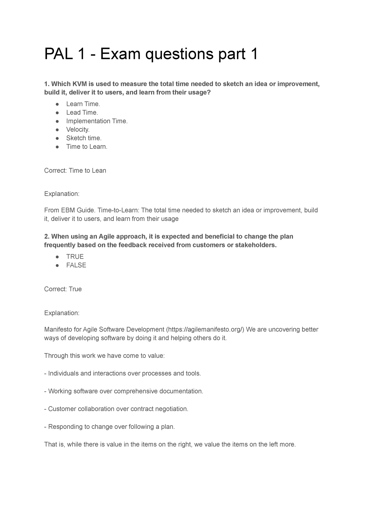 PAL-I Exam Revision Plan