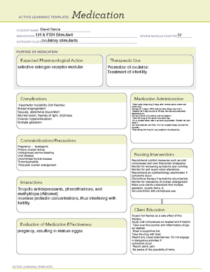 Percocet template - ACTIVE LEARNING TEMPLATES Medication STUDENT NAME ...