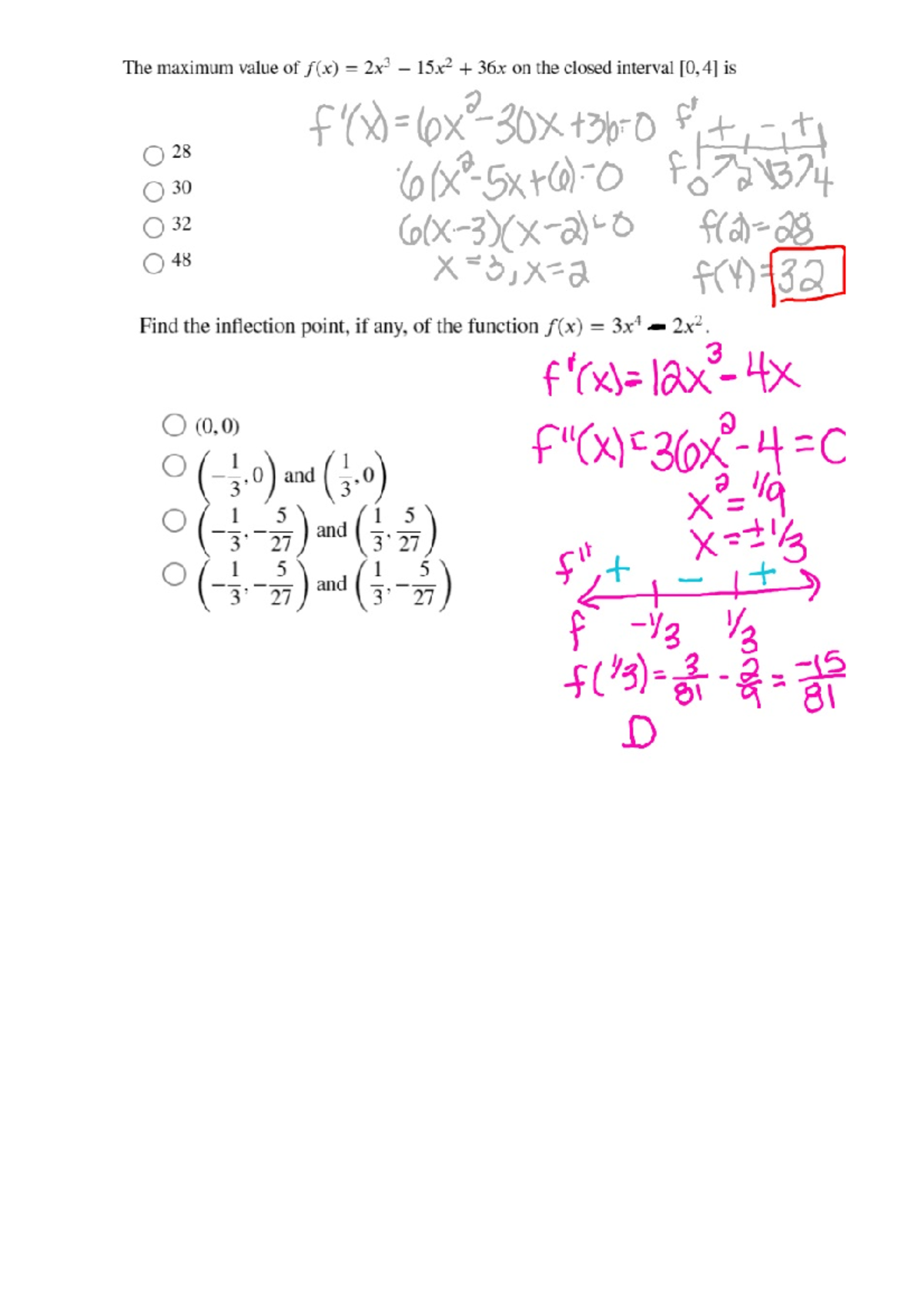 3+Notes+Given+f',+describe+f+-+filled+out - The maximum value of f(x ...