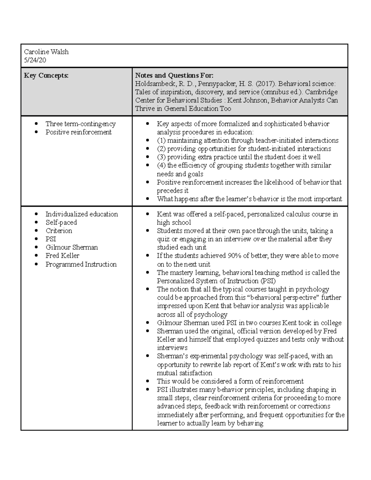 Notes 3 605 - Caroline Walsh 5/24/ Key Concepts: Notes and Questions ...