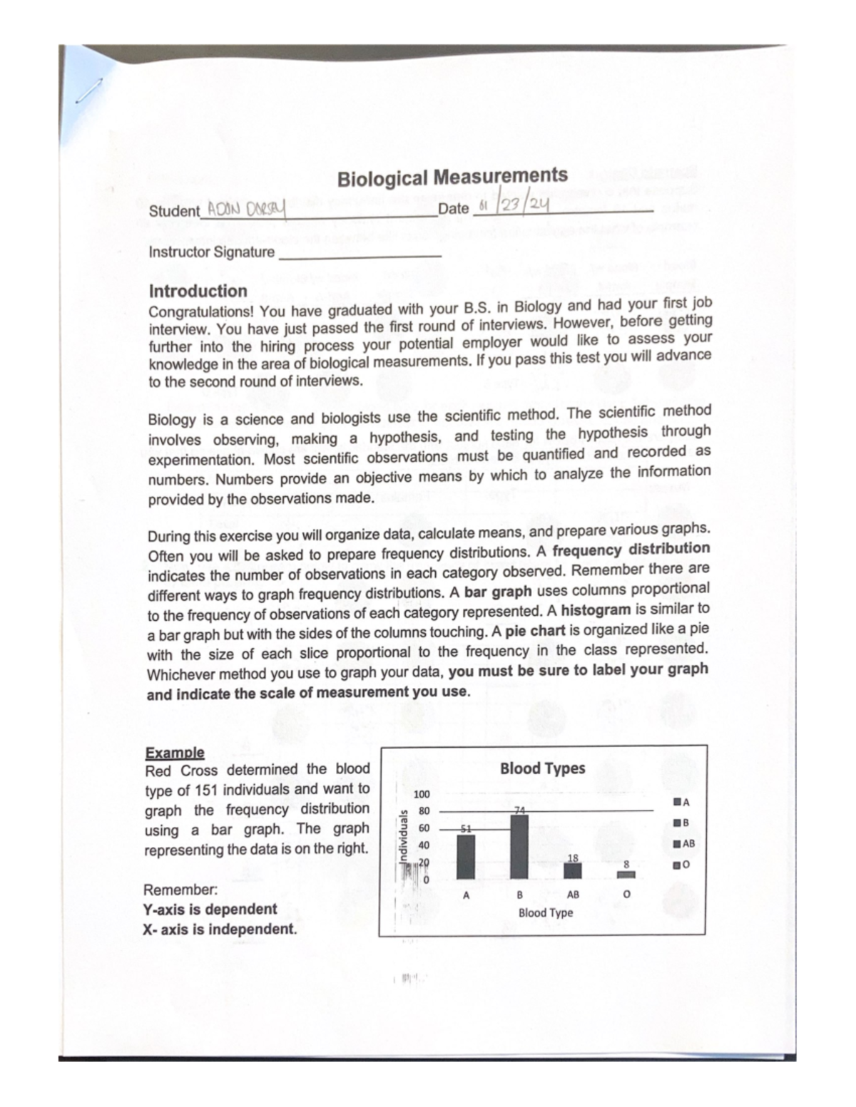 Biological Measurements - CHEM 4310L - Studocu