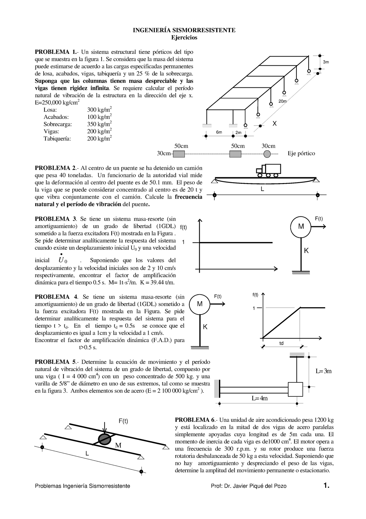 Problema - Tutorial - INGENIERÍA SISMORRESISTENTE Ejercicios PROBLEMA 1 ...