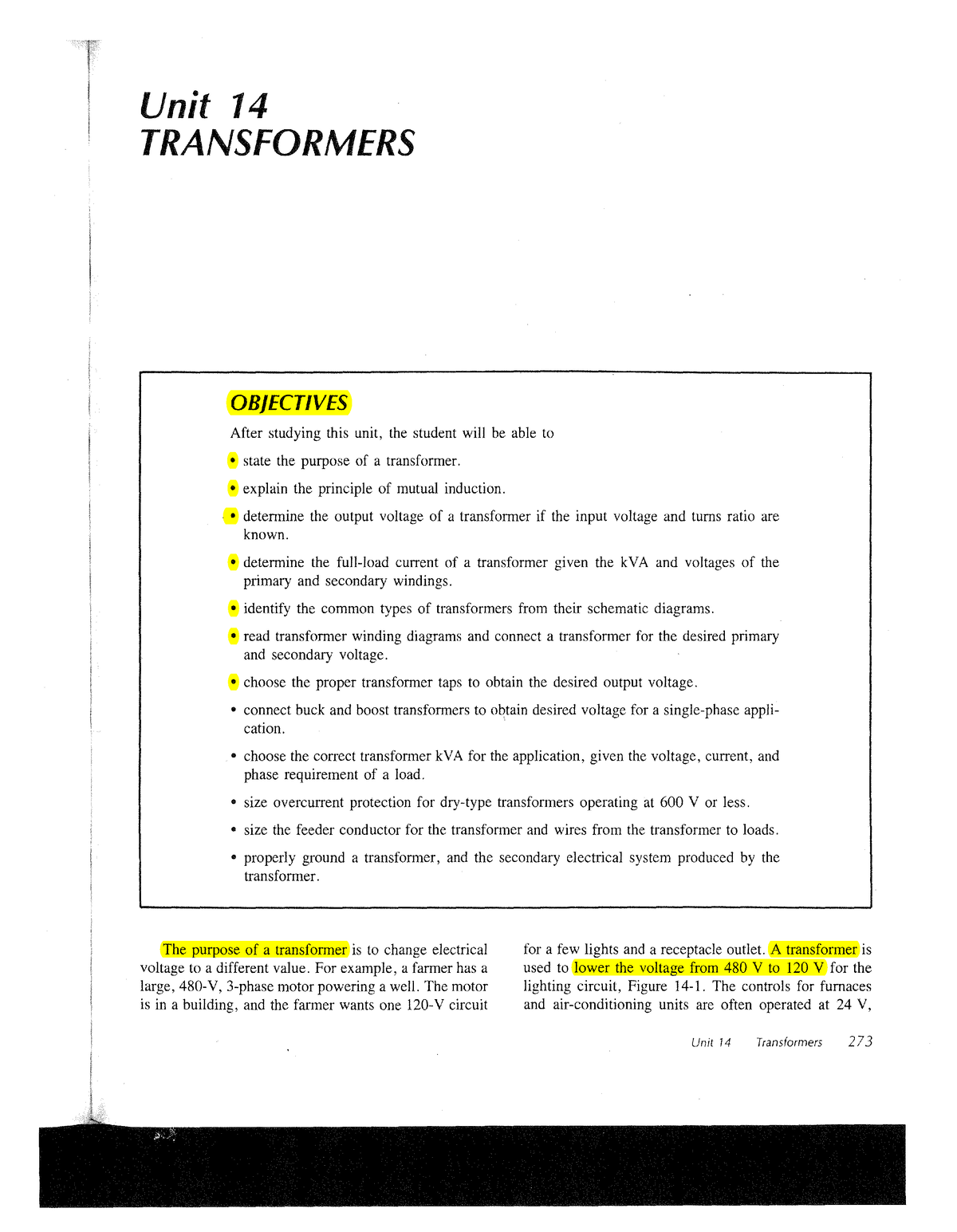 Transformers 1 - Study Notes - Unit 14 TRANSFORMERS OBJECTIVES After ...