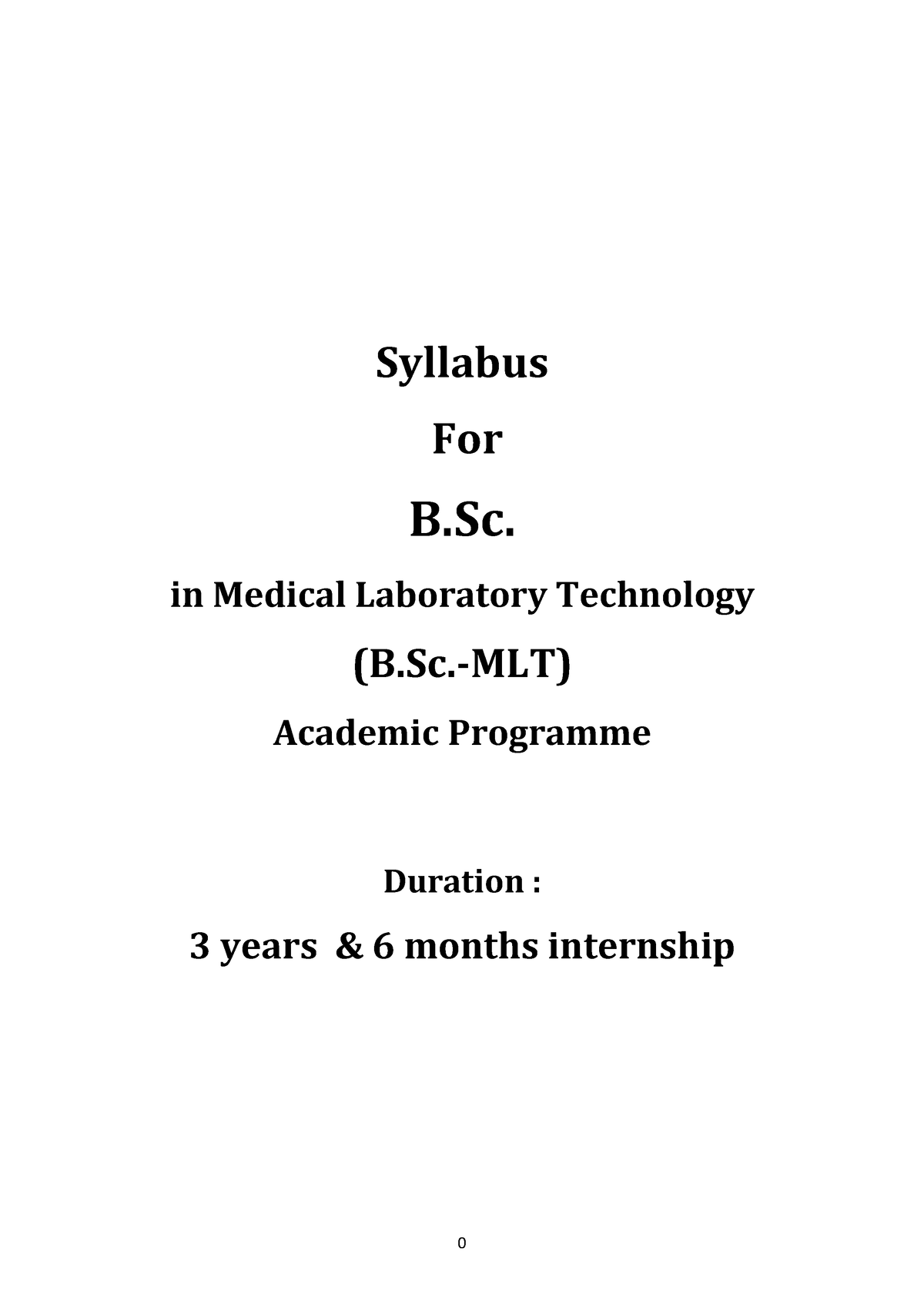 B.Sc. MLT Syllabus - 0 Syllabus For B. In Medical Laboratory Technology ...