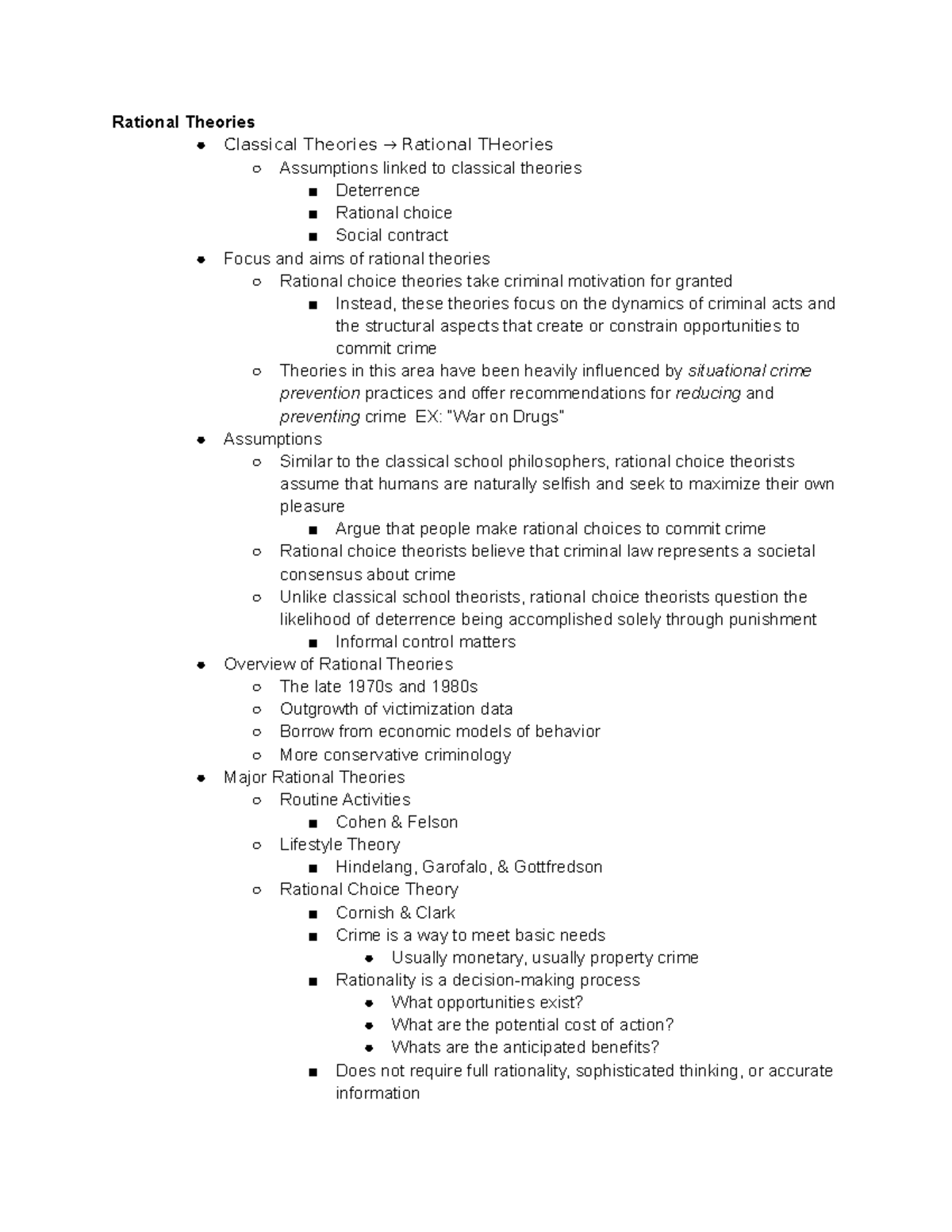 CJS 258 - Chapter 13 Rational Theories - Rational Theories Classical ...