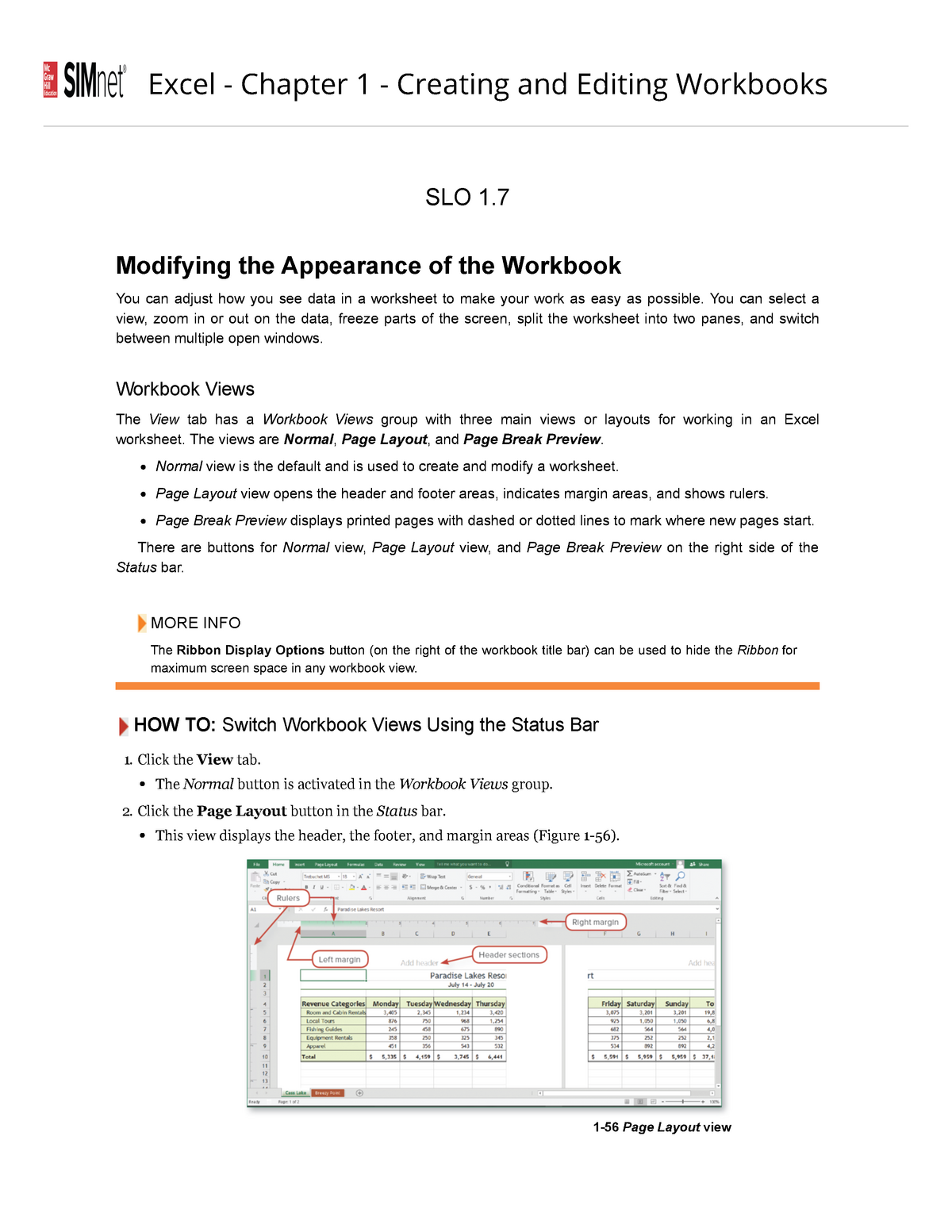 Slo 17 Modifying The Appearance Of The Workbook Excel Chapter 1 Creating And Editing 2640