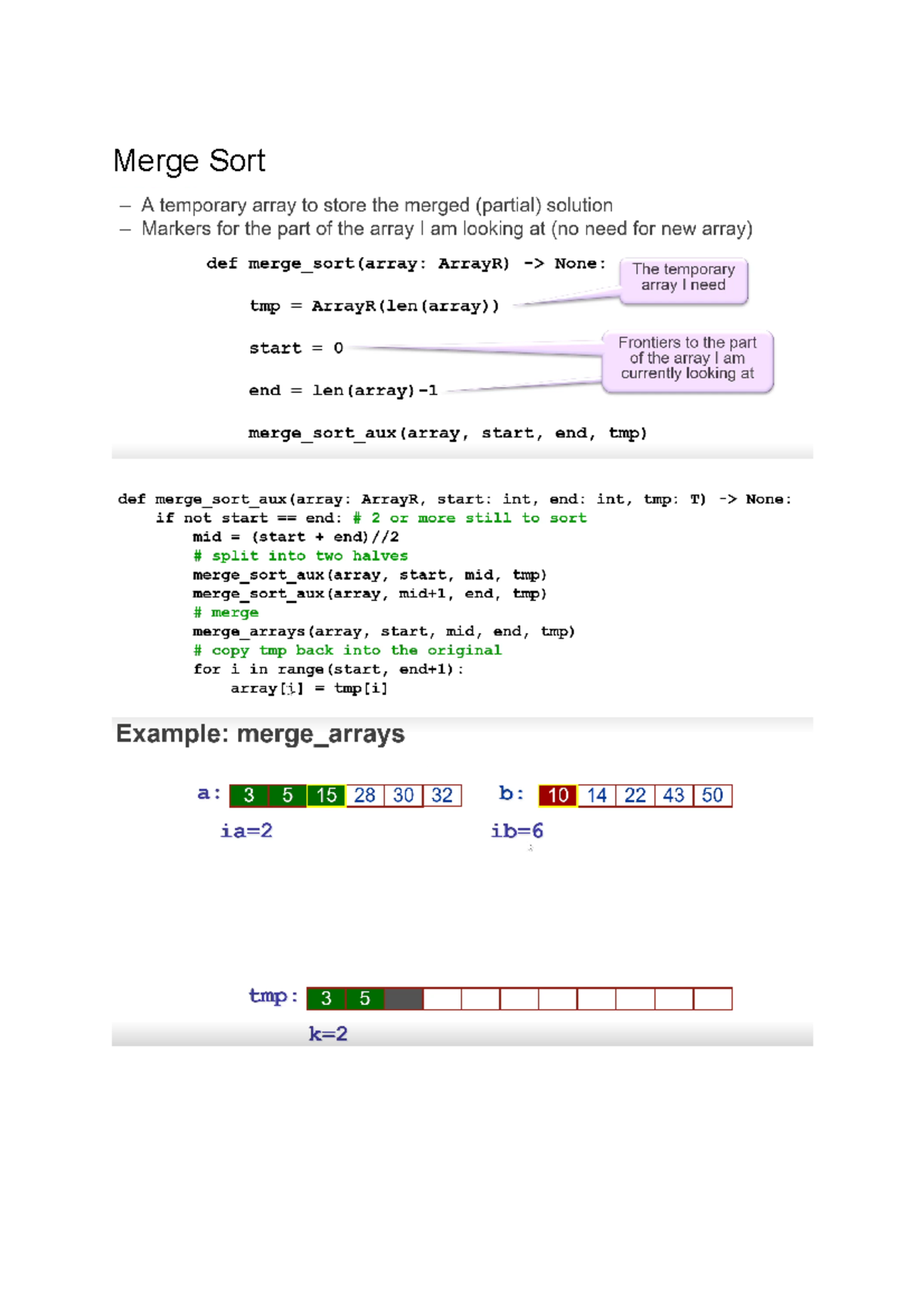 Week 9 - revision notes for Recurssion - FIT1008 - Merge Sort ...