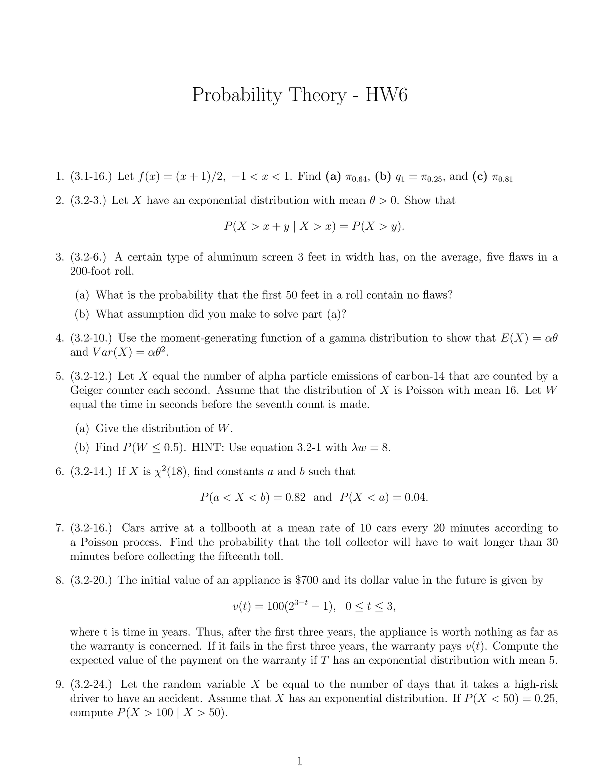 homework 6 probability review