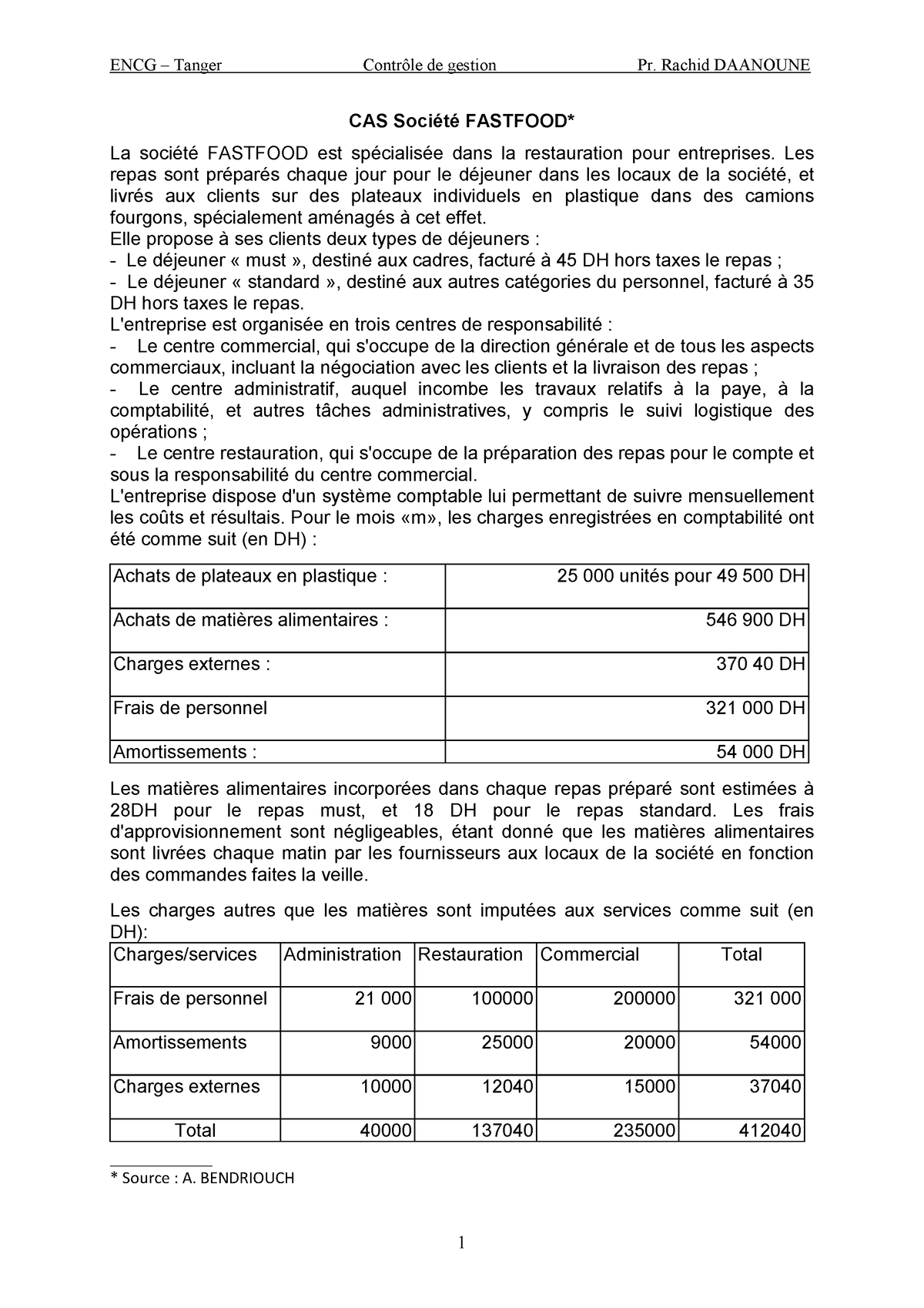 Dcg E Contr Le De Gestion Cas Encg Tanger Contr Le De Gestion