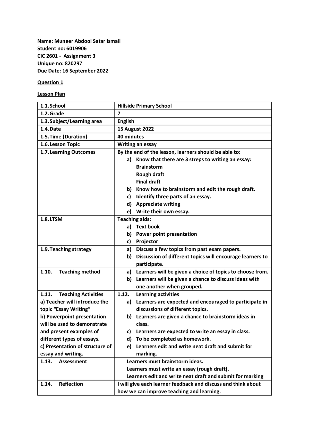 cic2601 assignment 3 answers