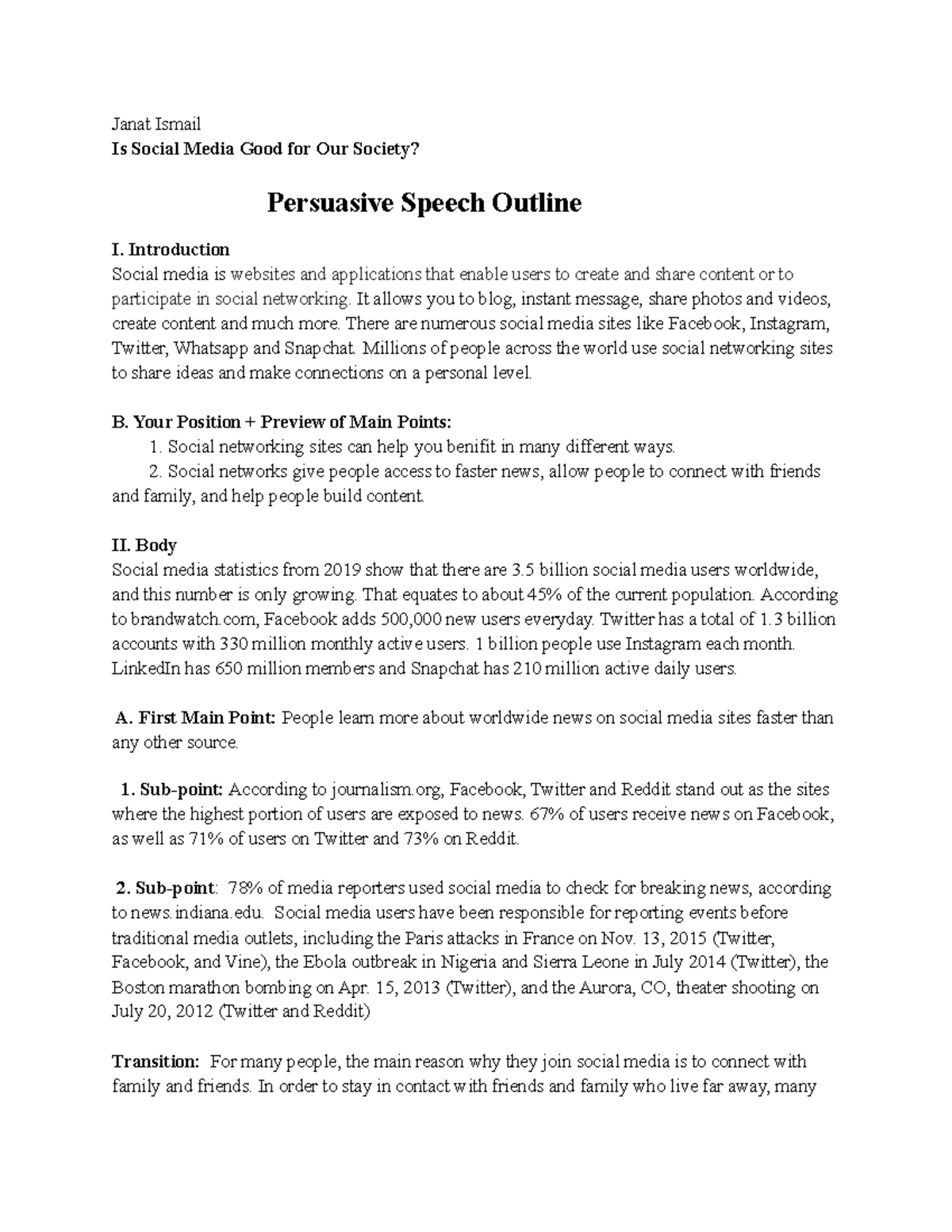 persuasive speech for social media