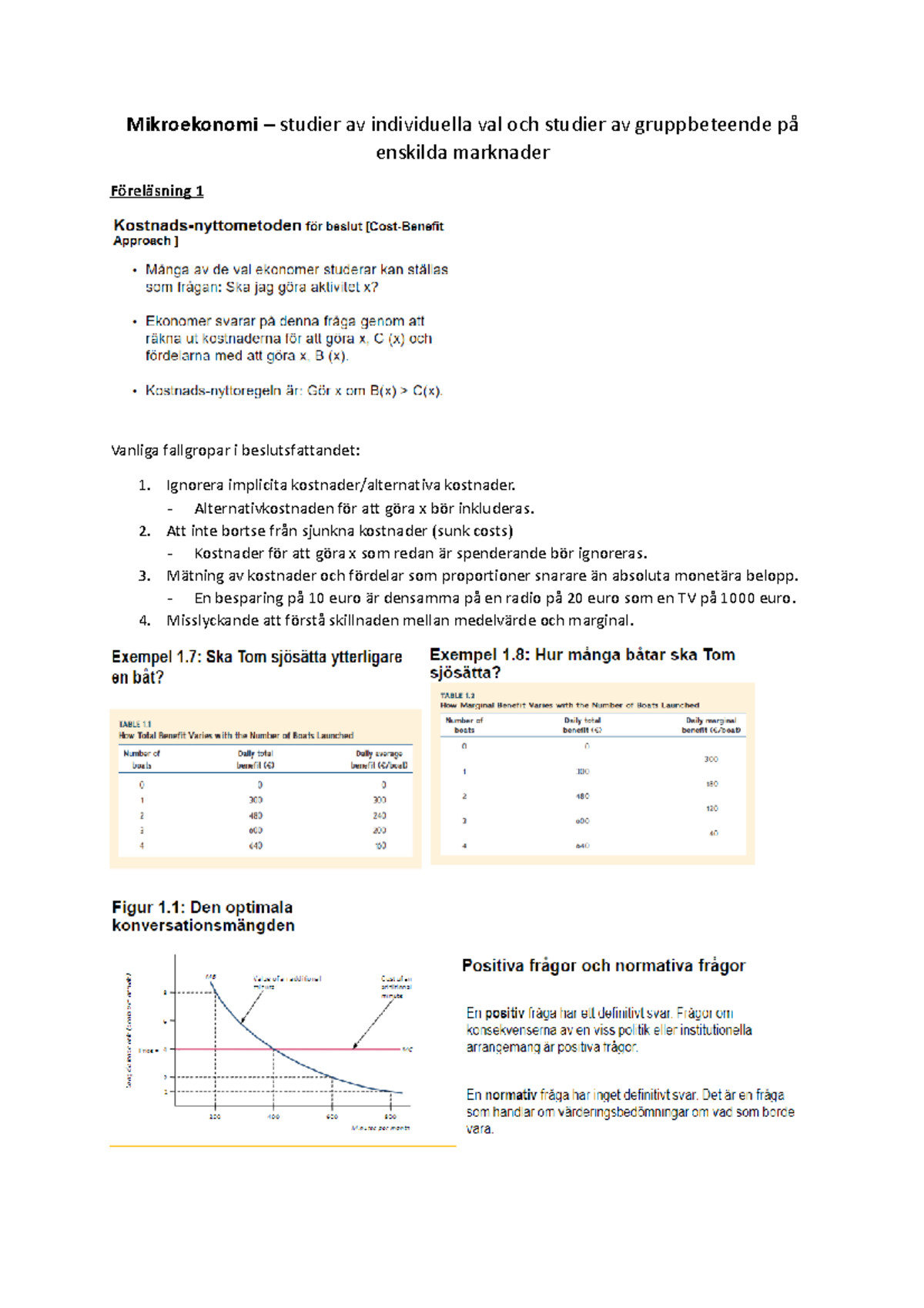 Mikroekonomi - Anteckningar. - Mikroekonomi – Studier Av Individuella ...