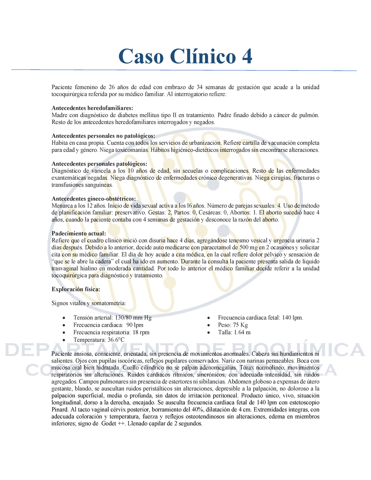 Caso Estudiantes J Caso Cl Nico Paciente Femenino De