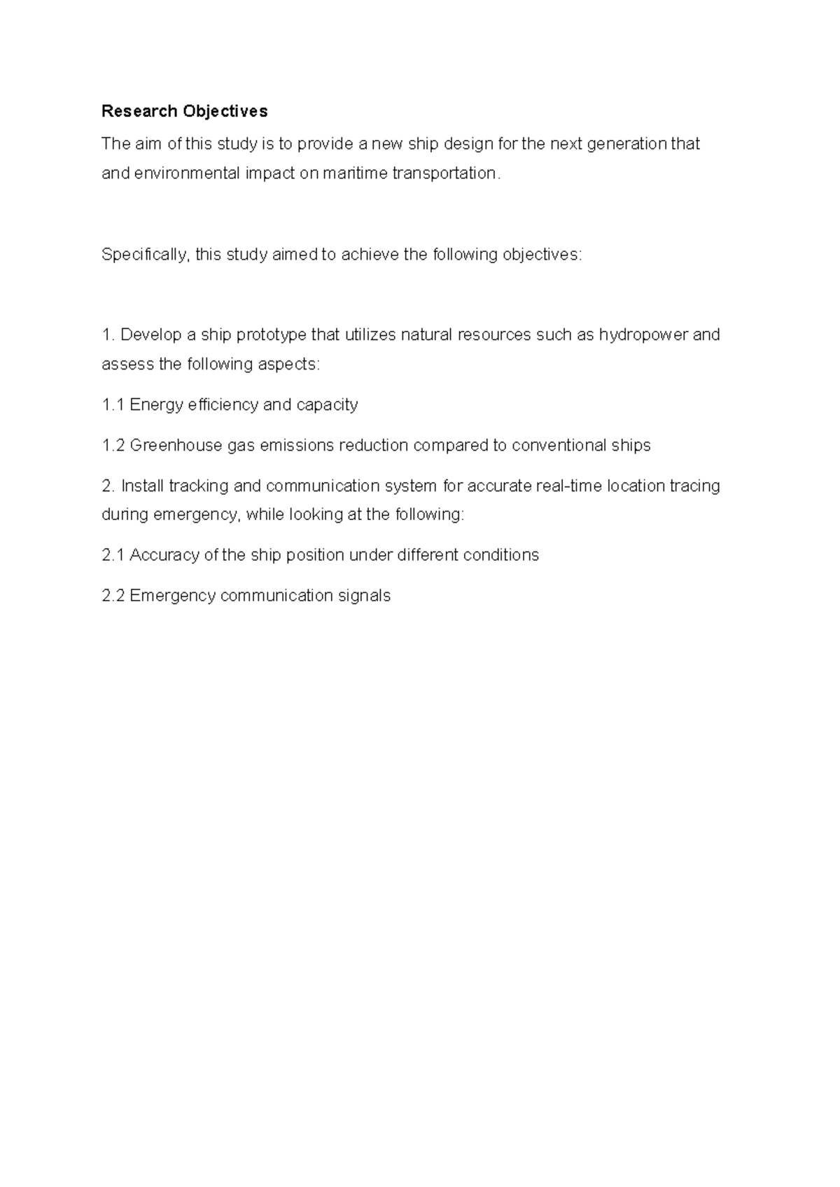 objectives of the study - Research Objectives The aim of this study is ...