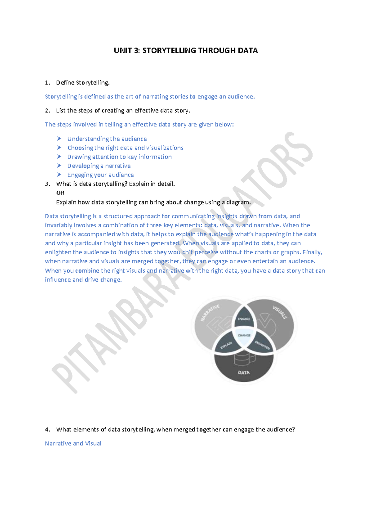 AI Notes - Bho - UNIT 3: STORYTELLING THROUGH DATA Define Storytelling ...