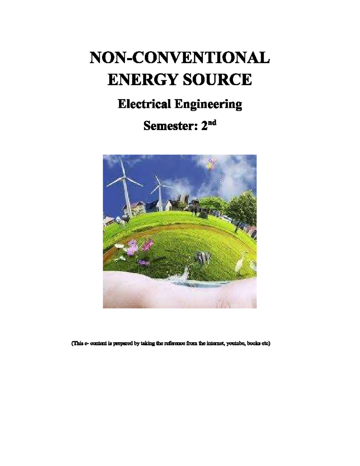 NCES - NON CONVENTION ENERGY SOURCE - B.tech - Studocu