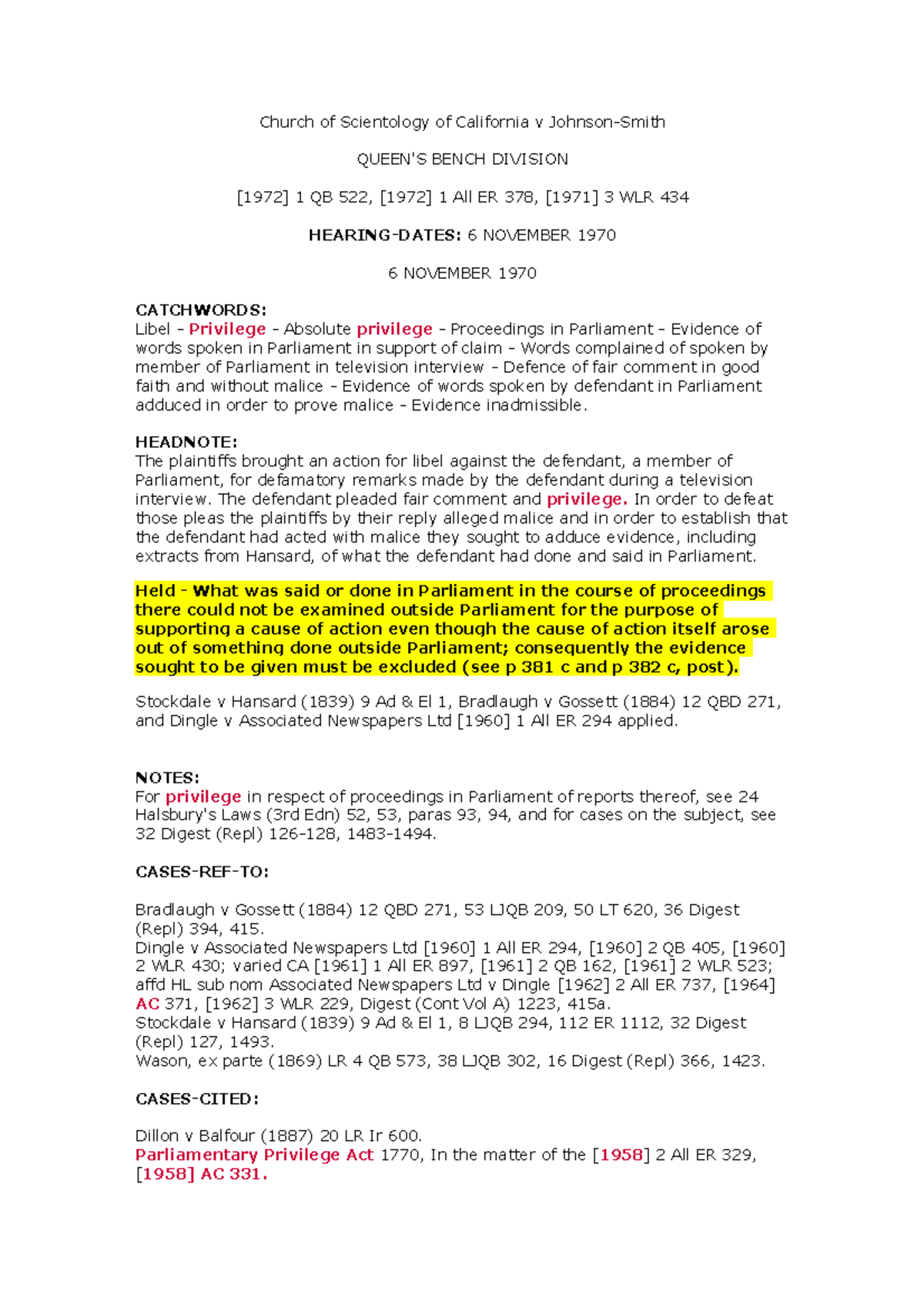 Church of Scientology of California v Johnson Smith Church of