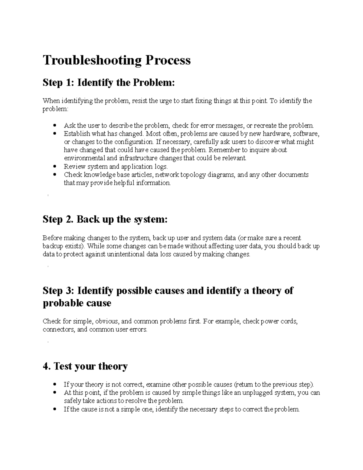 IT 202 chapter three notes for operating systems - Troubleshooting ...