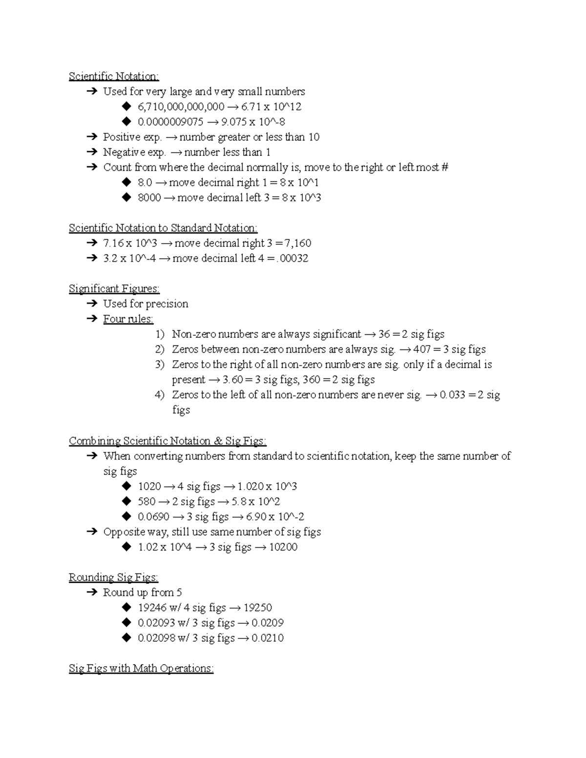 Scientific Notation and Sig Figs, Using the Metric System - Scientific ...