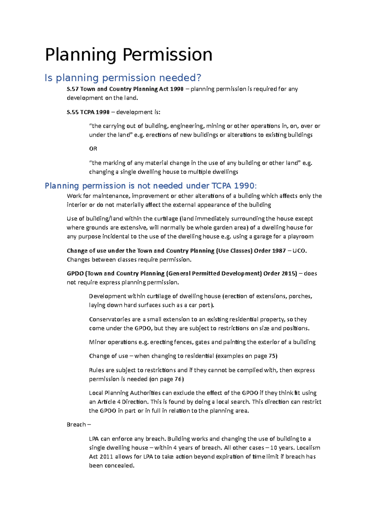 assignment of planning permission