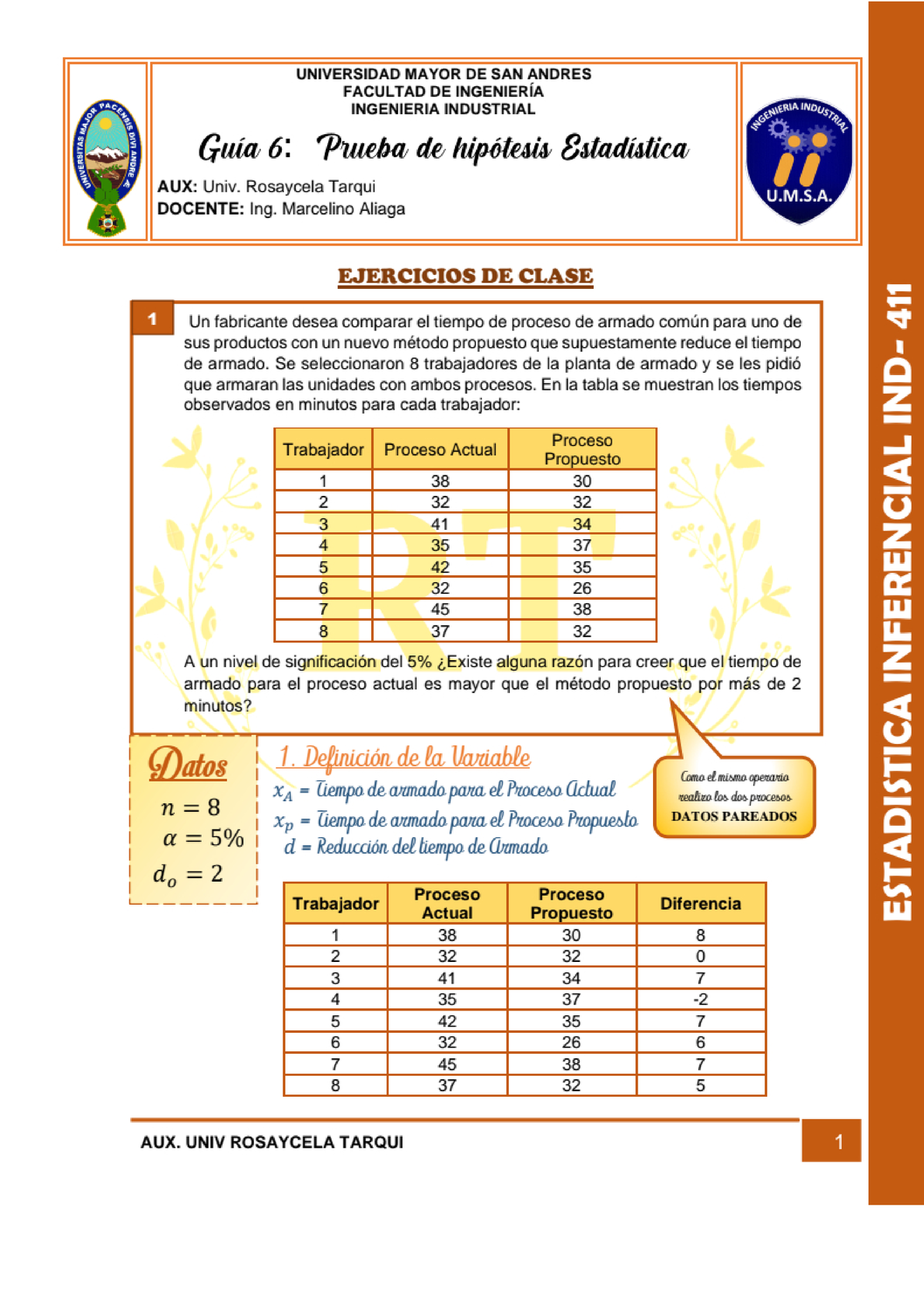 Ejercicios Resueltos 6 - Estadística General - Studocu