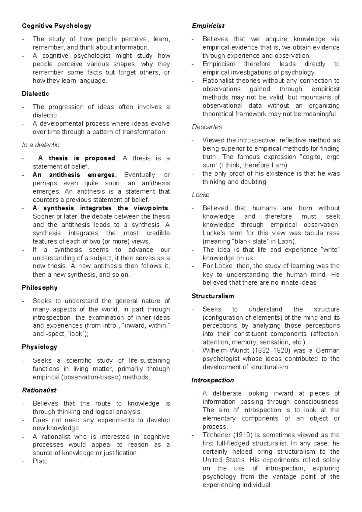 COG PSYCH Notes - Cognitive Psychology The study of how people perceive ...