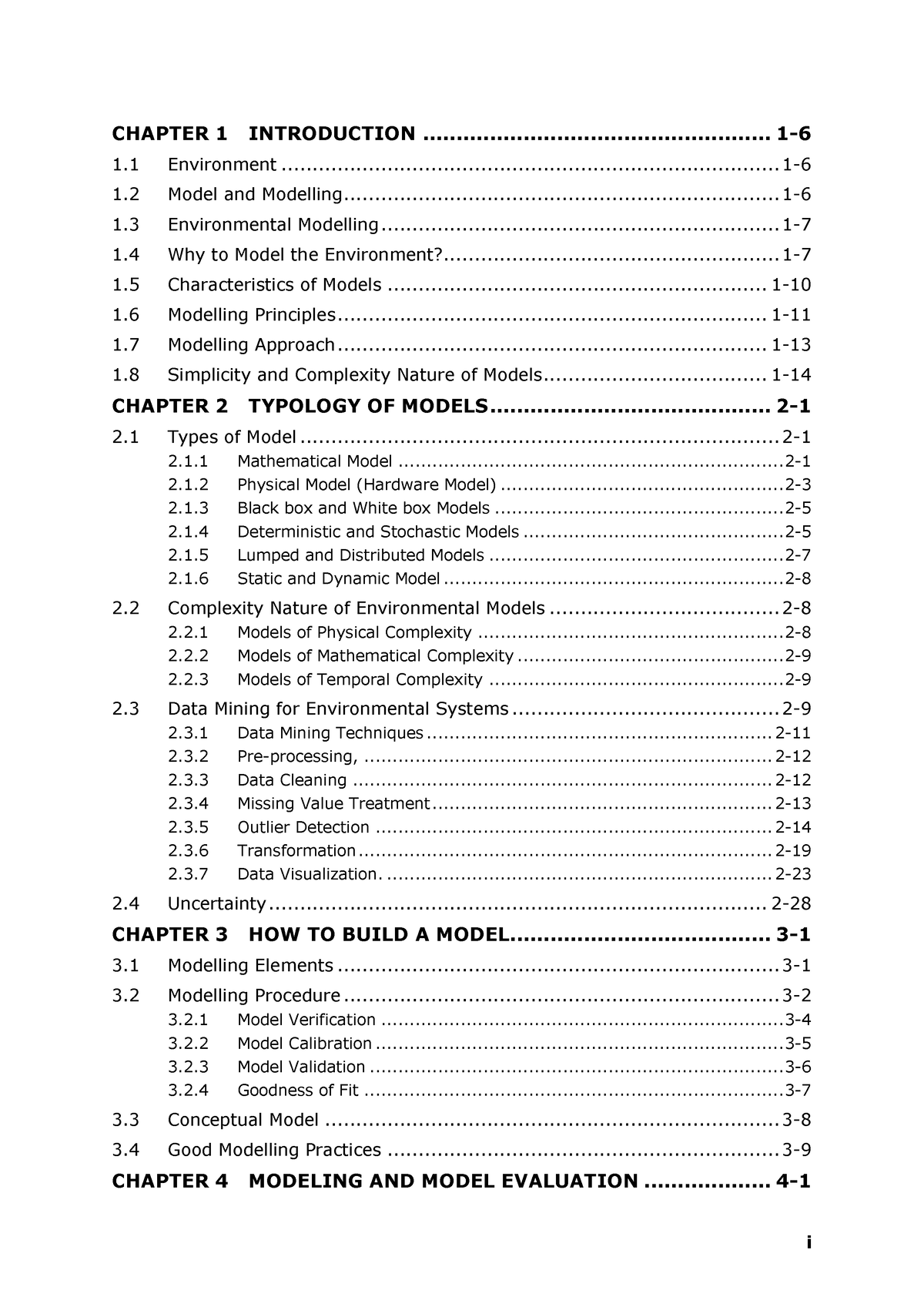 Environment Modeling Lecture Notes I 4 1 Independent 4 CHAPTER 5 