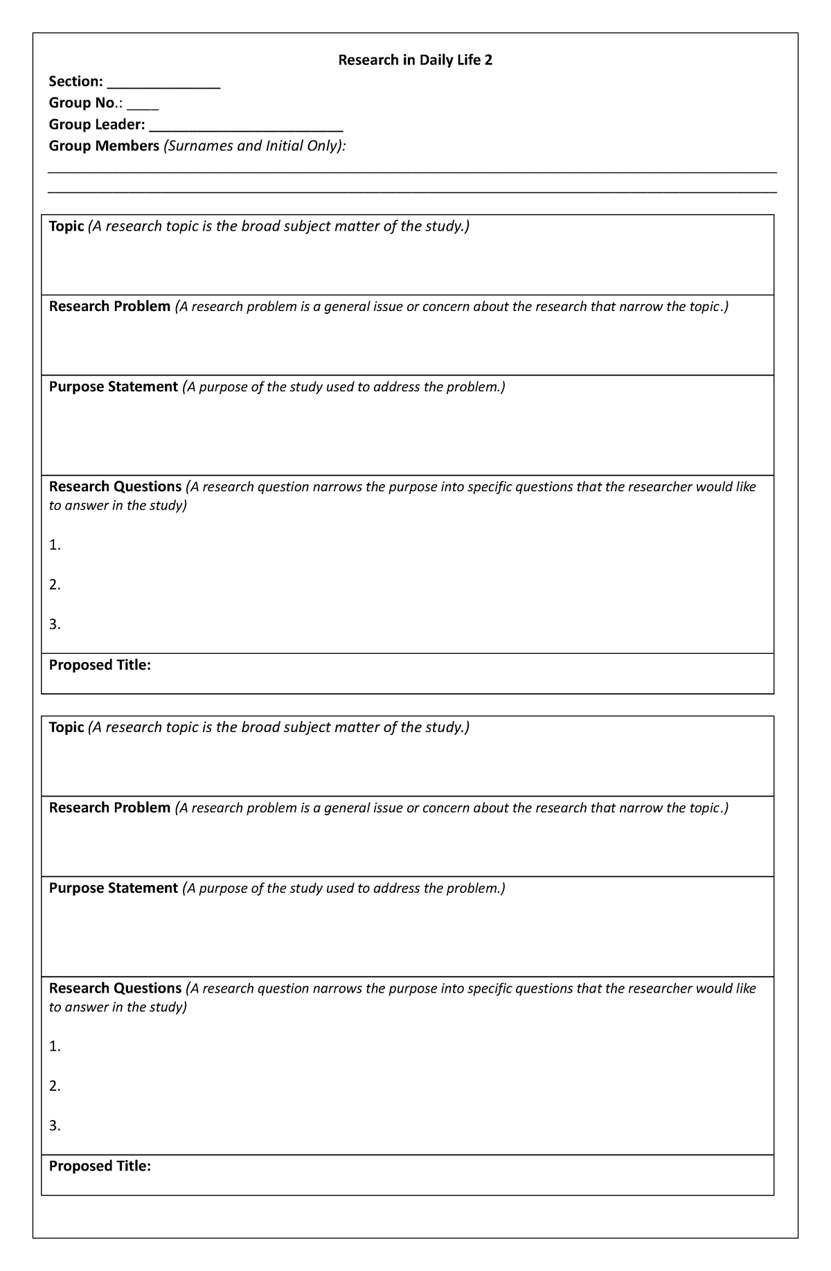 Research-Proposal-Template - Research in Daily Life 2 Section ...