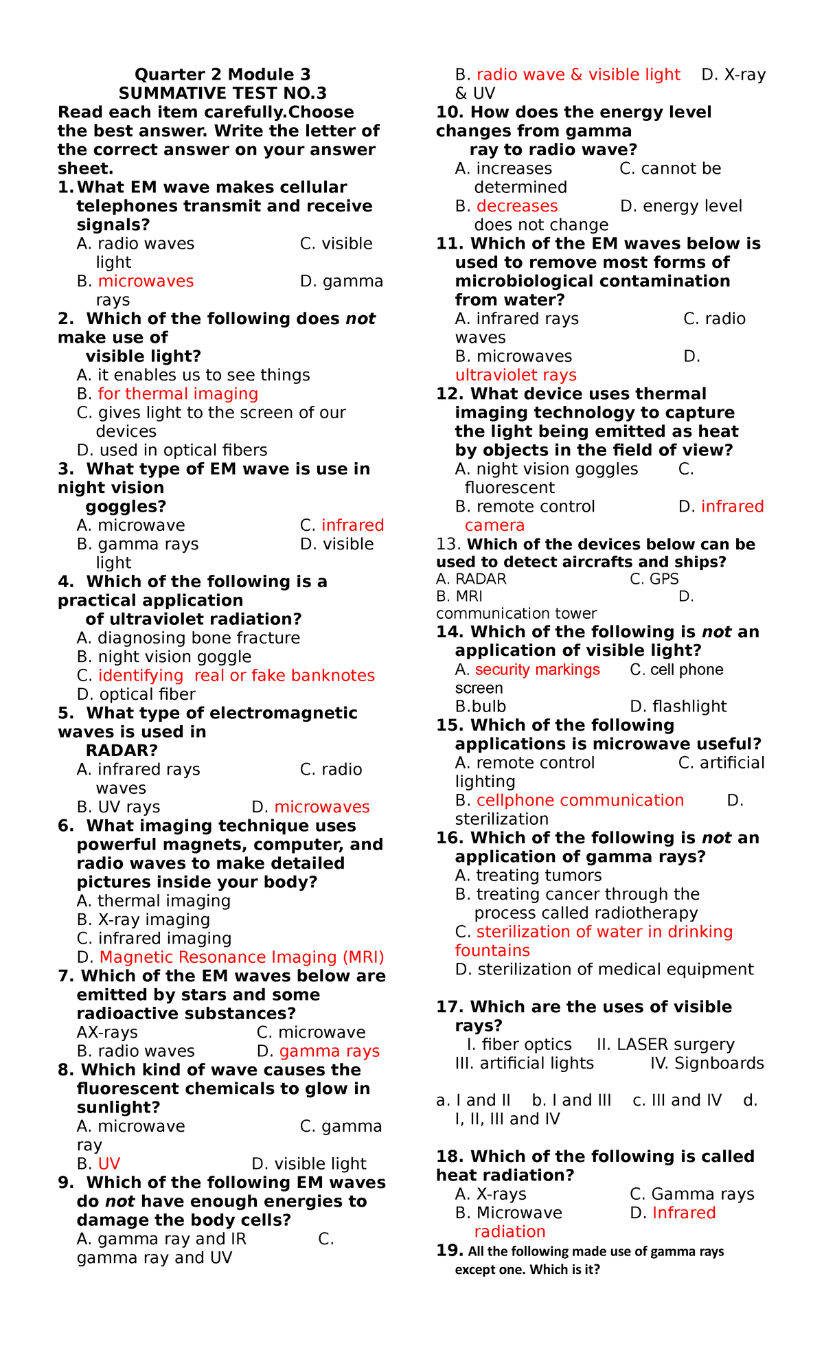 Q2M3 ST Long - Summative Test - Quarter 2 Module 3 SUMMATIVE TEST NO ...