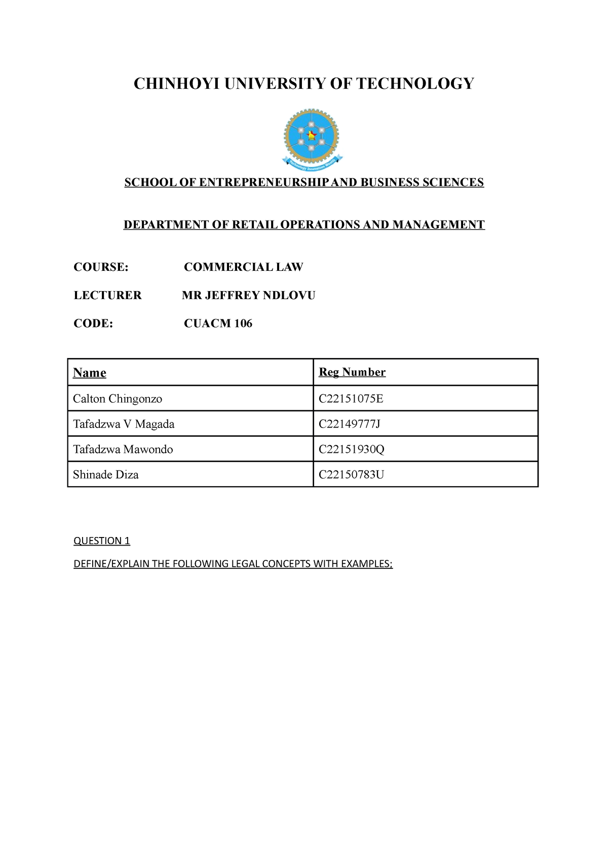 chinhoyi university dissertations